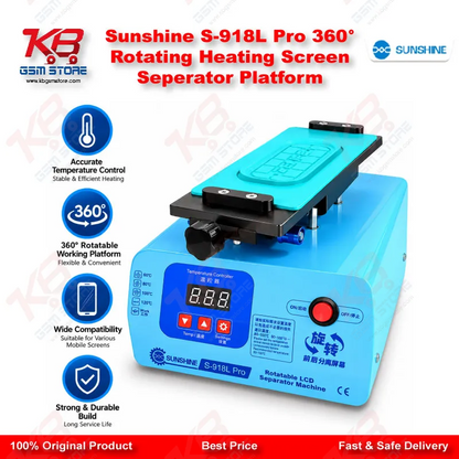 Sunshine S-918L Pro 360° Rotating Heating Screen Seperator Platform