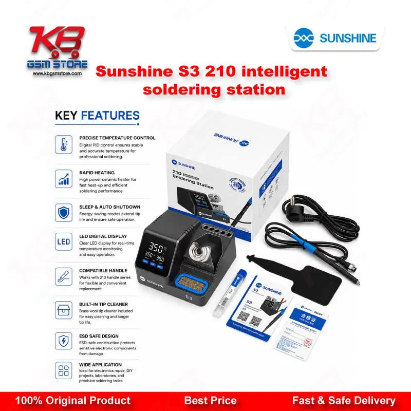 SUNSHINE S3 210 Intelligent Soldering Station – 60W Fast Heating Repair Tool