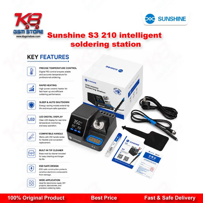 SUNSHINE S3 210 Intelligent Soldering Station – 60W Fast Heating Repair Tool