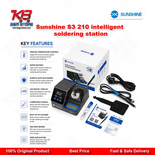 SUNSHINE S3 210 Intelligent Soldering Station – 60W Fast Heating Repair Tool