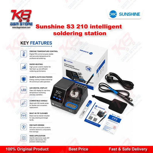 SUNSHINE S3 210 Intelligent Soldering Station – 60W Fast Heating Repair Tool