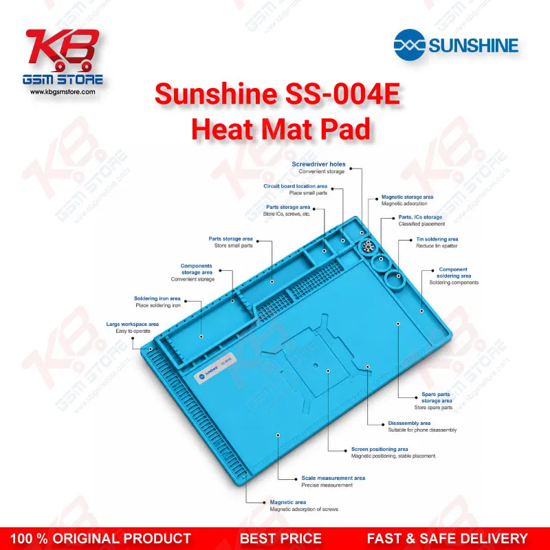 Sunshine SS-004E Silicone Heat Insulation Repair Mat – Magnetic Soldering Pad 45x30cm