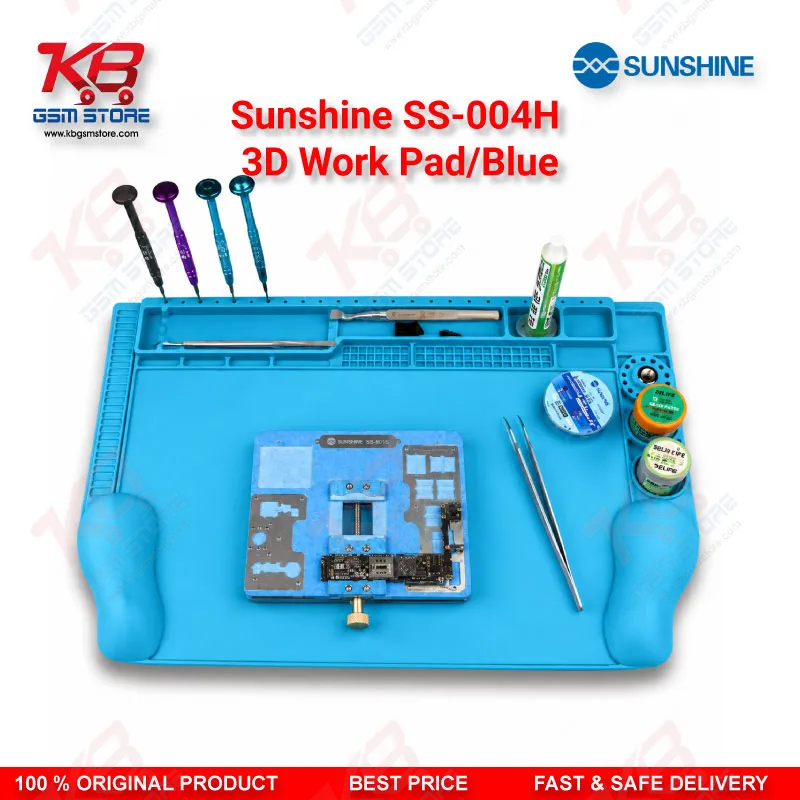 Sunshine SS-004H 3D Silicone Work Pad Heat Resistant Repair Mat – Blue