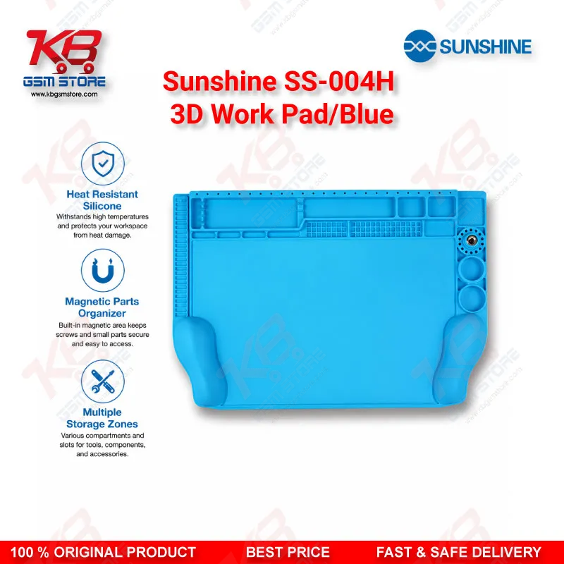 Sunshine SS-004H 3D Silicone Work Pad Heat Resistant Repair Mat – Blue