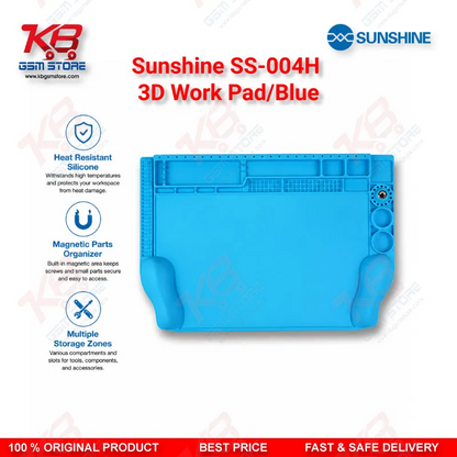 Sunshine SS-004H 3D Silicone Work Pad Heat Resistant Repair Mat – Blue