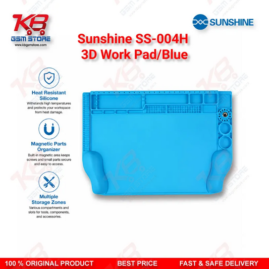 Sunshine SS-004H 3D Silicone Work Pad Heat Resistant Repair Mat – Blue
