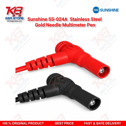 Sunshine SS-024A Stainless Steel Gold Needle Multimeter Test Lead Pen – 1000V 20A Precision Probe