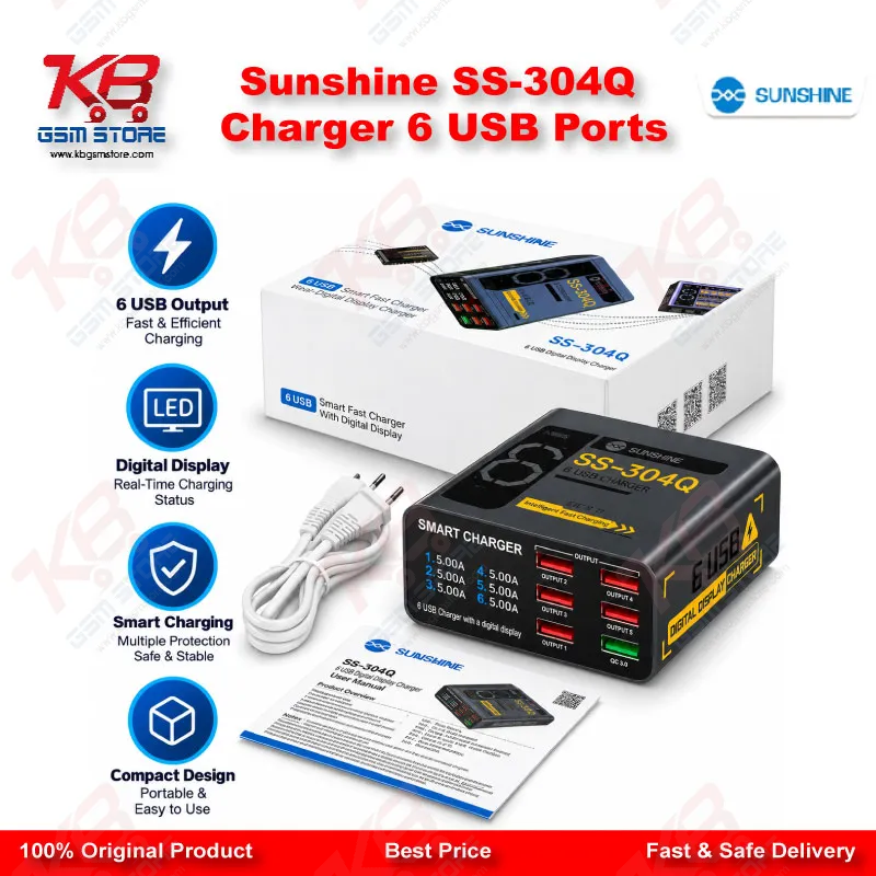 Sunshine SS-304Q Charger 6 USB Ports