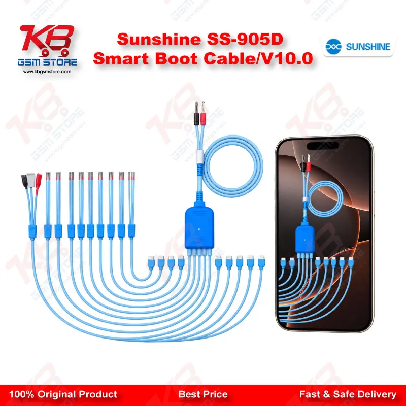 Sunshine SS-905D Smart Boot Cable V10.0 – Battery-Free Boot Power Cable for iPhone 6S–16 Series & Android