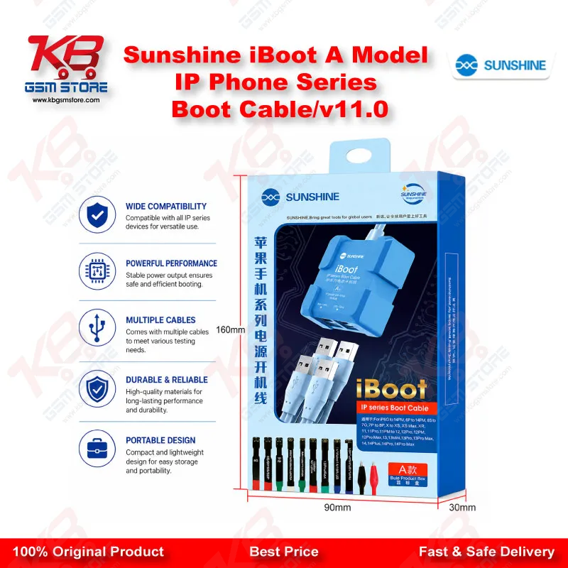 Sunshine iBoot A Model iPhone Boot Cable V11.0 – Battery-Free Power Boot Test Cable