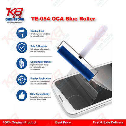 TE-054 OCA Blue Silicone Roller – Bubble-Free Screen Film & Polarizer Pasting Tool