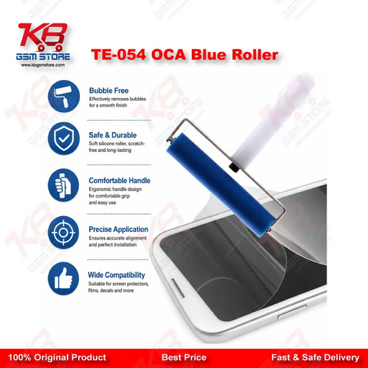 TE-054 OCA Blue Silicone Roller – Bubble-Free Screen Film & Polarizer Pasting Tool