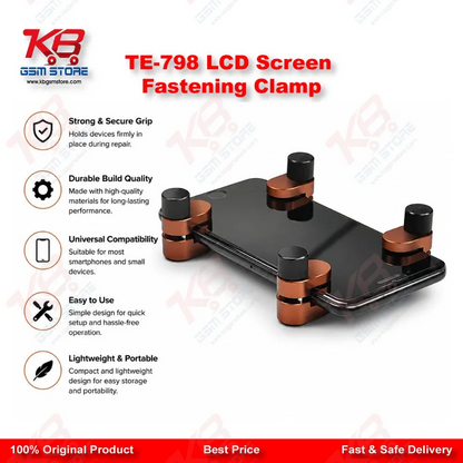 TE-798 LCD Screen Fastening Clamp – Adjustable Metal Fixture for Mobile & Tablet Repair (4Pcs Set)