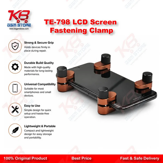 TE-798 LCD Screen Fastening Clamp – Adjustable Metal Fixture for Mobile & Tablet Repair (4Pcs Set)