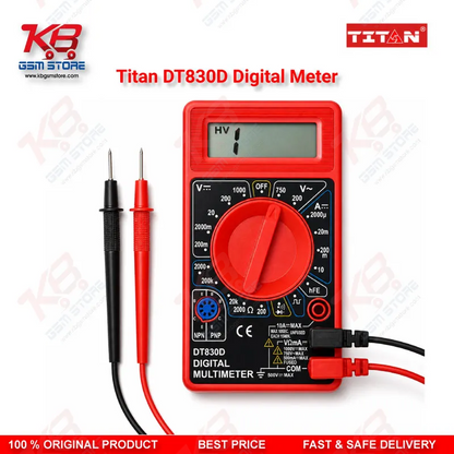 Titan DT830D Digital Multimeter – AC/DC Voltage, Current & Resistance Tester