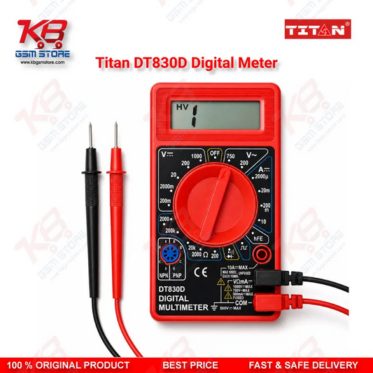Titan DT830D Digital Multimeter – AC/DC Voltage, Current & Resistance Tester