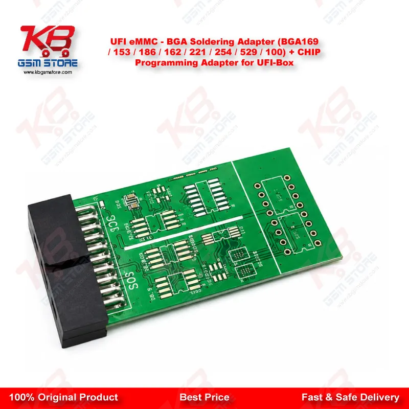 UFI eMMC – BGA Soldering Adapter (BGA169  153  186  162  221  254  529  100) + CHIP Programming Adapter for UFI-Box
