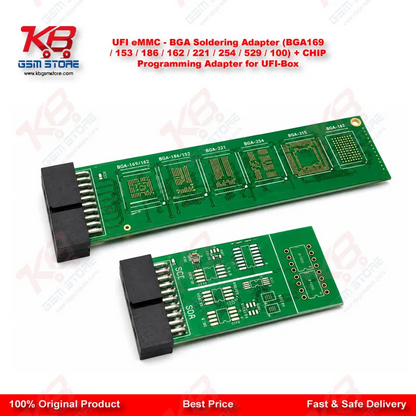 UFI eMMC – BGA Soldering Adapter (BGA169  153  186  162  221  254  529  100) + CHIP Programming Adapter for UFI-Box