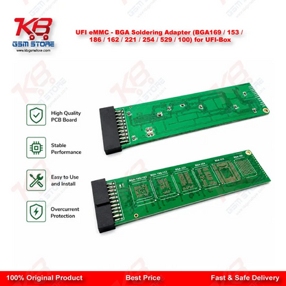 UFI eMMC – BGA Soldering Adapter (BGA169  153  186  162  221  254  529  100) for UFI-Box