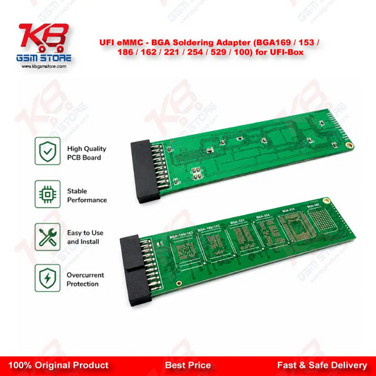 UFI eMMC – BGA Soldering Adapter (BGA169  153  186  162  221  254  529  100) for UFI-Box