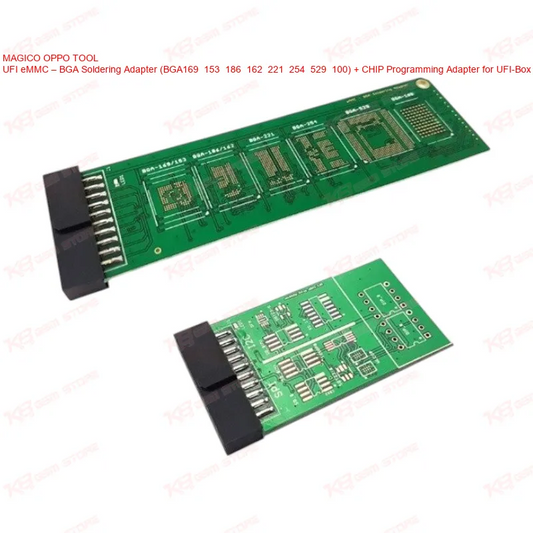 UFI eMMC – BGA Soldering Adapter (BGA169  153  186  162  221  254  529  100) + CHIP Programming Adapter for UFI-Box