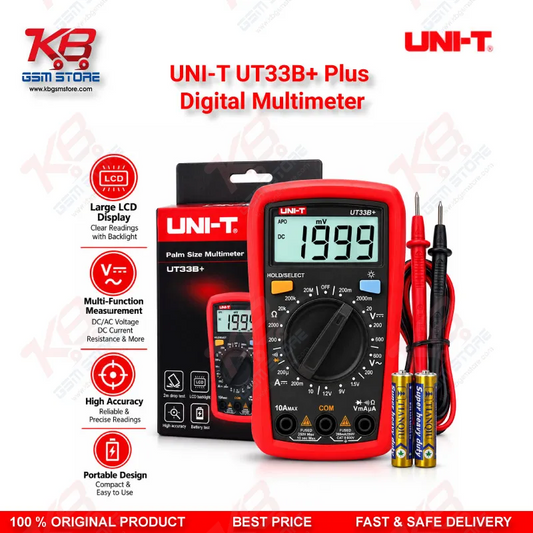 UNI-T UT33B+ Plus Digital Multimeter – Palm Size CAT II 600V Multimeter for Mobile Repair Technicians