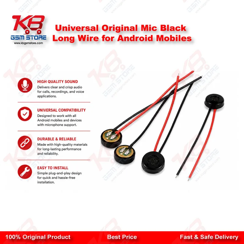 Universal Original Mic Black Long Wire for Android Mobiles