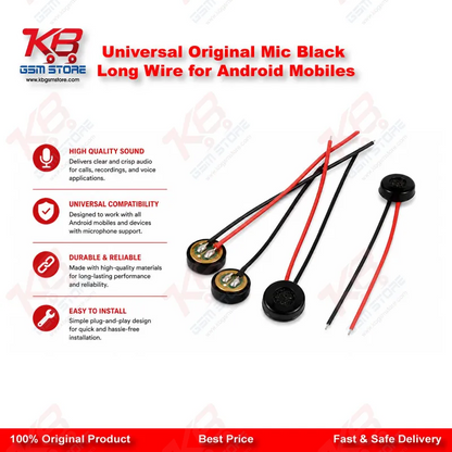 Universal Original Mic Black Long Wire for Android Mobiles