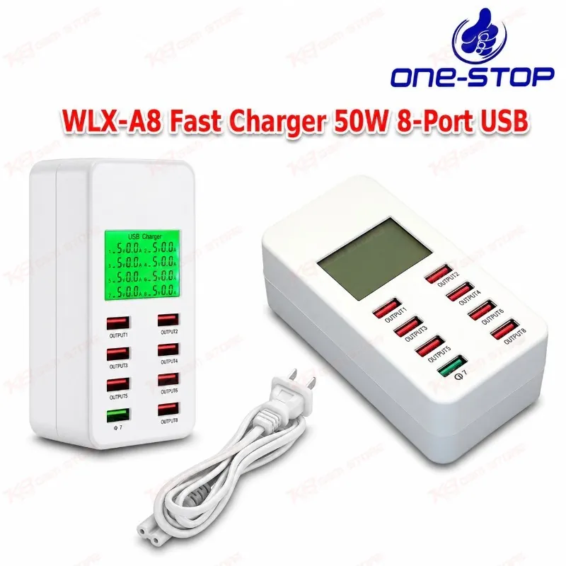 WLX-A8 Fast Charger 50W 8-Port USB