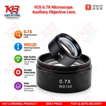 YCS 0.7X Microscope Auxiliary Objective Lens for PCB Repair