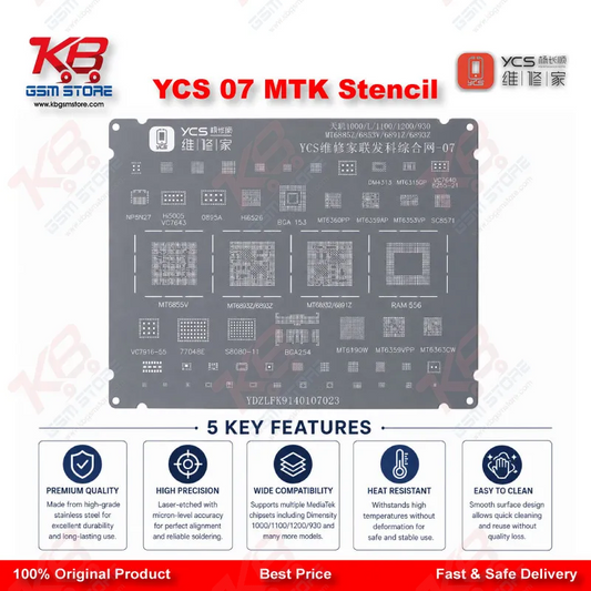 YCS 07 MTK BGA CPU Reballing Stencil for MediaTek