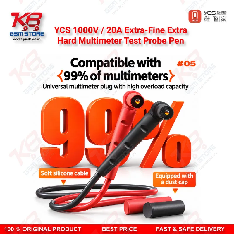 YCS 1000V / 20A Extra-Fine Extra-Hard Multimeter Test Probe Pen