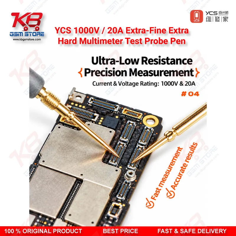 YCS 1000V / 20A Extra-Fine Extra-Hard Multimeter Test Probe Pen