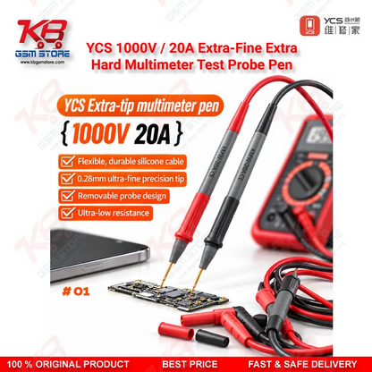 YCS 1000V / 20A Extra-Fine Extra-Hard Multimeter Test Probe Pen