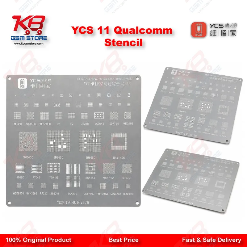 YCS 11 Qualcomm BGA Reballing Stencil – Snapdragon CPU Comprehensive Network Stencil