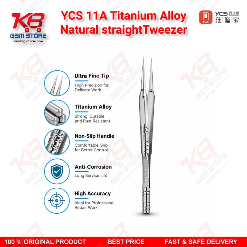 YCS 11A Titanium Alloy Natural straightTweezer for Repair