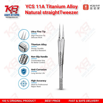 YCS 11A Titanium Alloy Natural straightTweezer for Repair