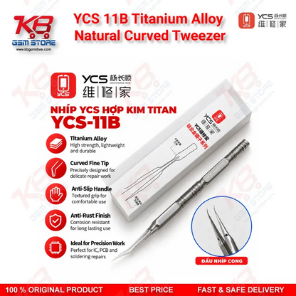 YCS 11B Titanium Alloy Natural Curved Tweezer for Repair