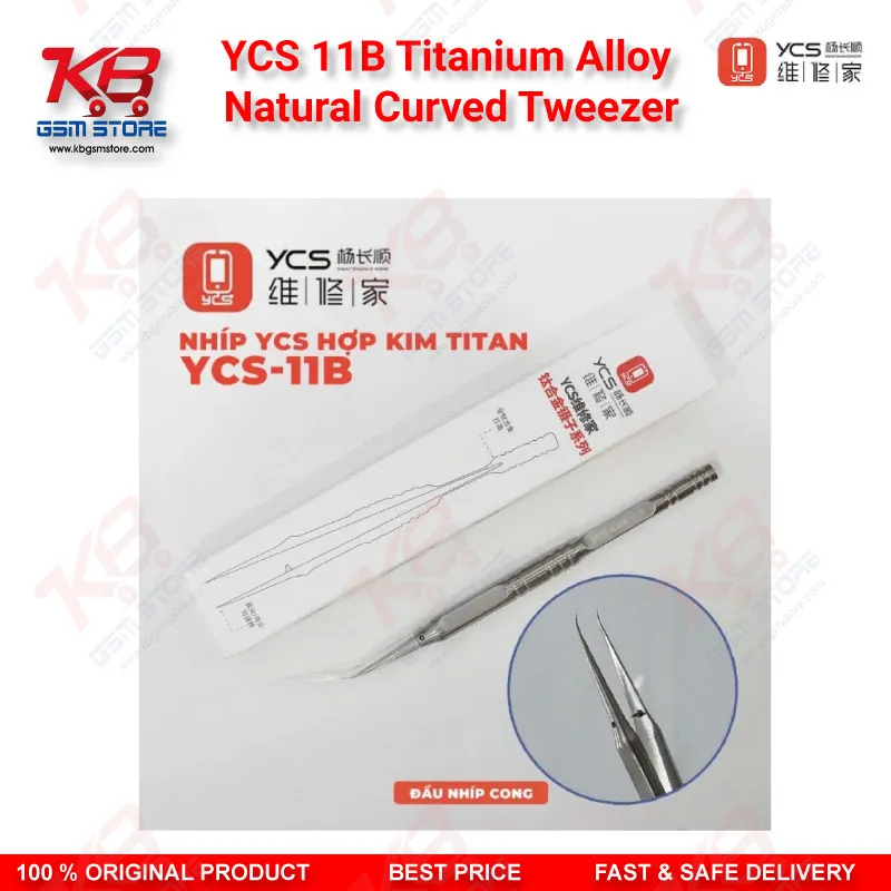 YCS 11B Titanium Alloy Natural Curved Tweezer for Repair