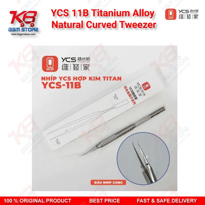 YCS 11B Titanium Alloy Natural Curved Tweezer for Repair