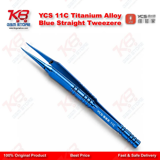  YCS 11C Titanium Alloy Blue Straight Tweezere
