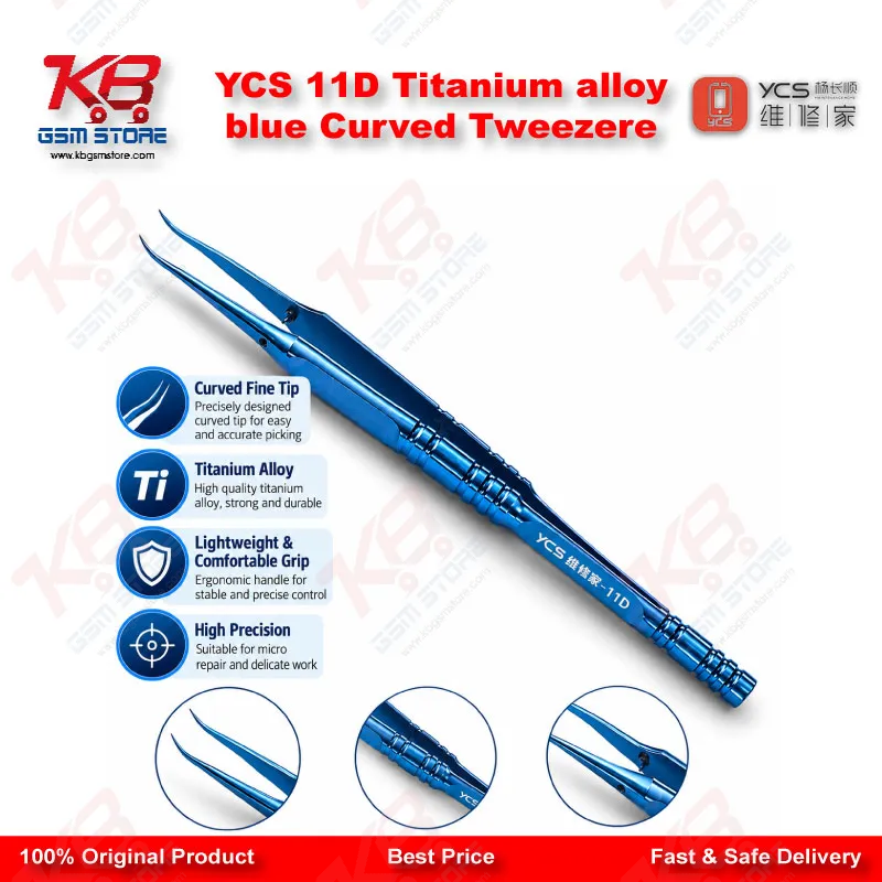  YCS 11D Titanium alloy blue Curved Tweezere