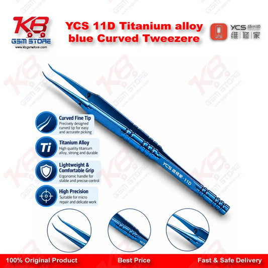  YCS 11D Titanium alloy blue Curved Tweezere