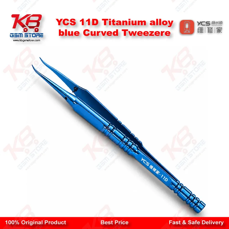 YCS 11D Titanium alloy blue Curved Tweezere