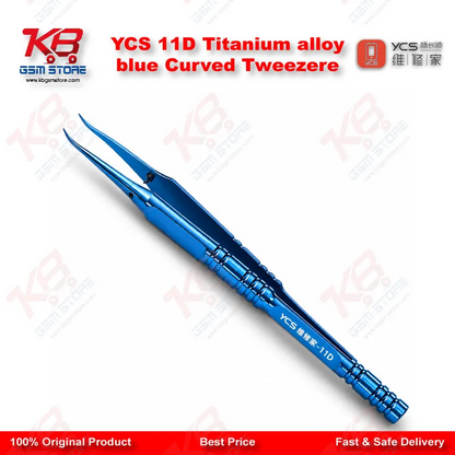  YCS 11D Titanium alloy blue Curved Tweezere