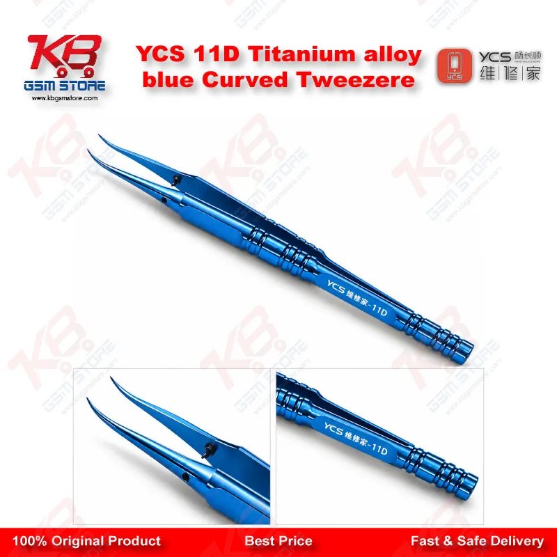  YCS 11D Titanium alloy blue Curved Tweezere