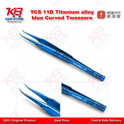 YCS 11D Titanium alloy blue Curved Tweezere