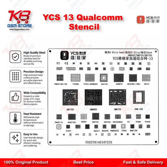 YCS 13 Qualcomm Snapdragon BGA Reballing Stencil