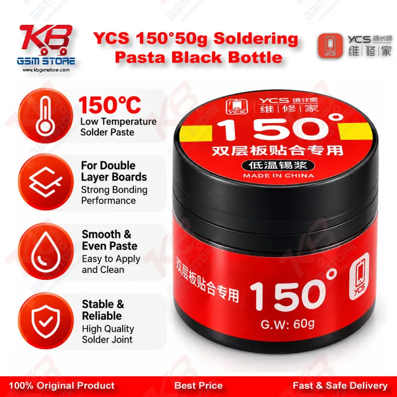 YCS 150°50g Soldering Pasta Black Bottle