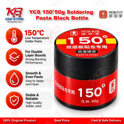 YCS 150°50g Soldering Pasta Black Bottle